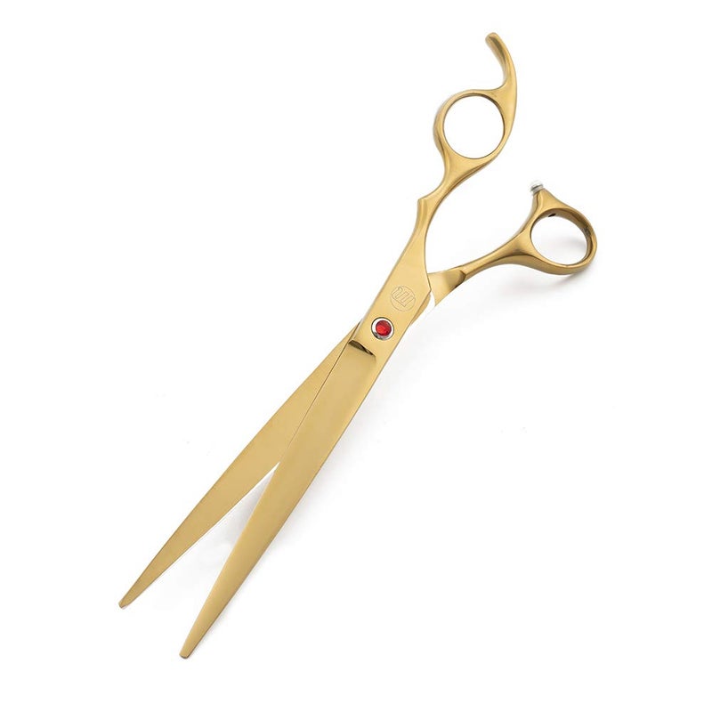 Moontay Professional 8.0" Dog Grooming Scissors Set, 4-pieces Straight, Upward Curved, Downward Curved, Thinning/Blending Shears for Dog, Cat and Pets, JP Stainless Steel, Gold - Image 5